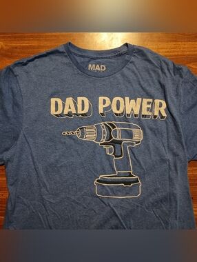 DAD POWER T-SHIRT - Large // Father's Day Drill Tool Tee Shirt Funny